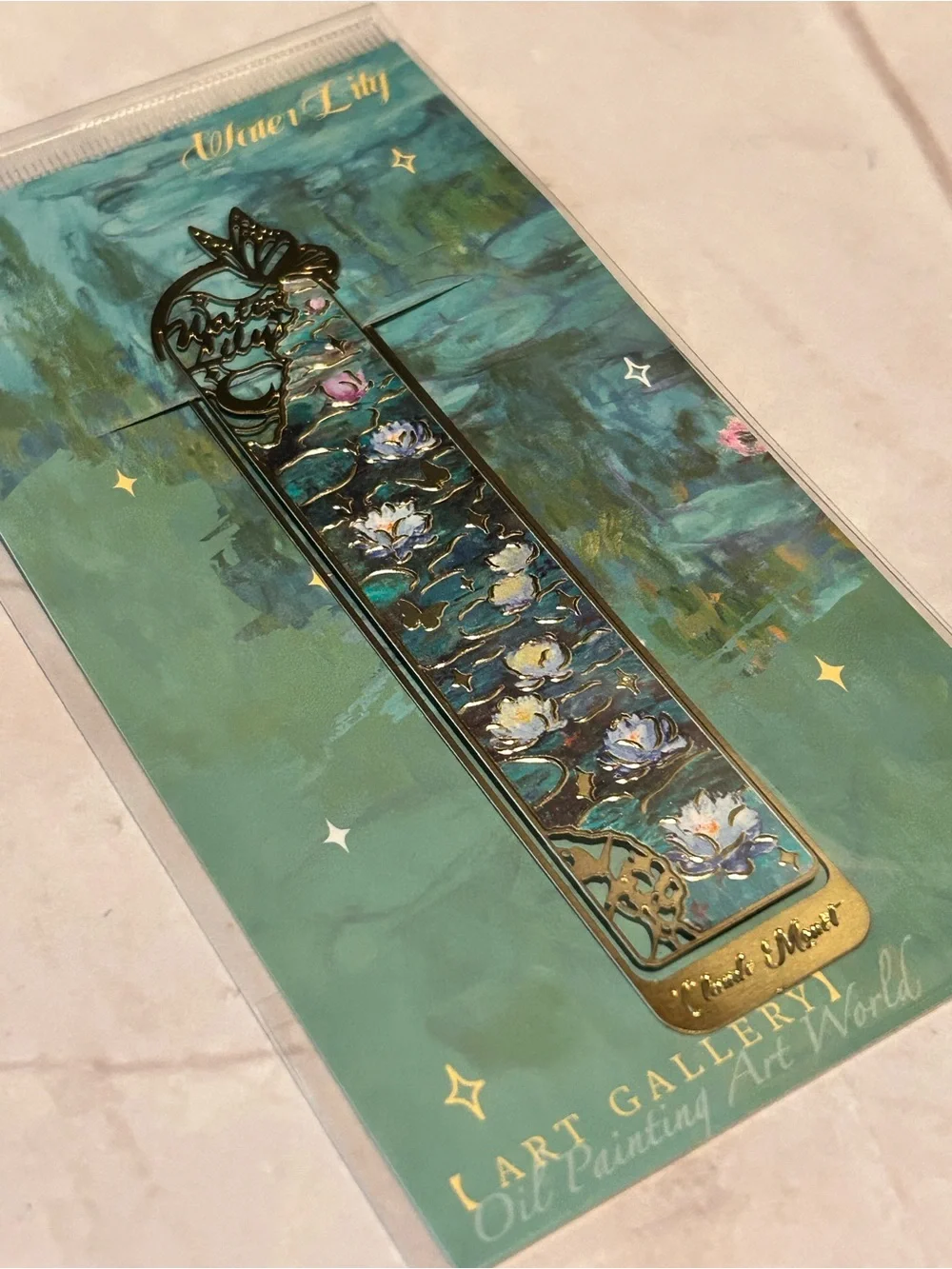 Art Gallery Claude Monet Inspired Water Lily Metal Bookmark